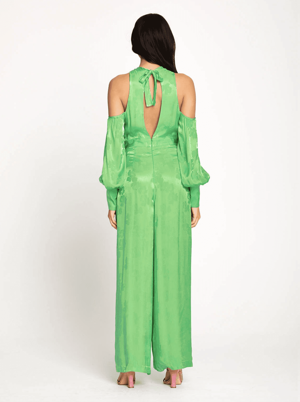 Alice McCall Green Apple Memory Lane Cold-shoulder Jumpsuit Size 4 photo 4