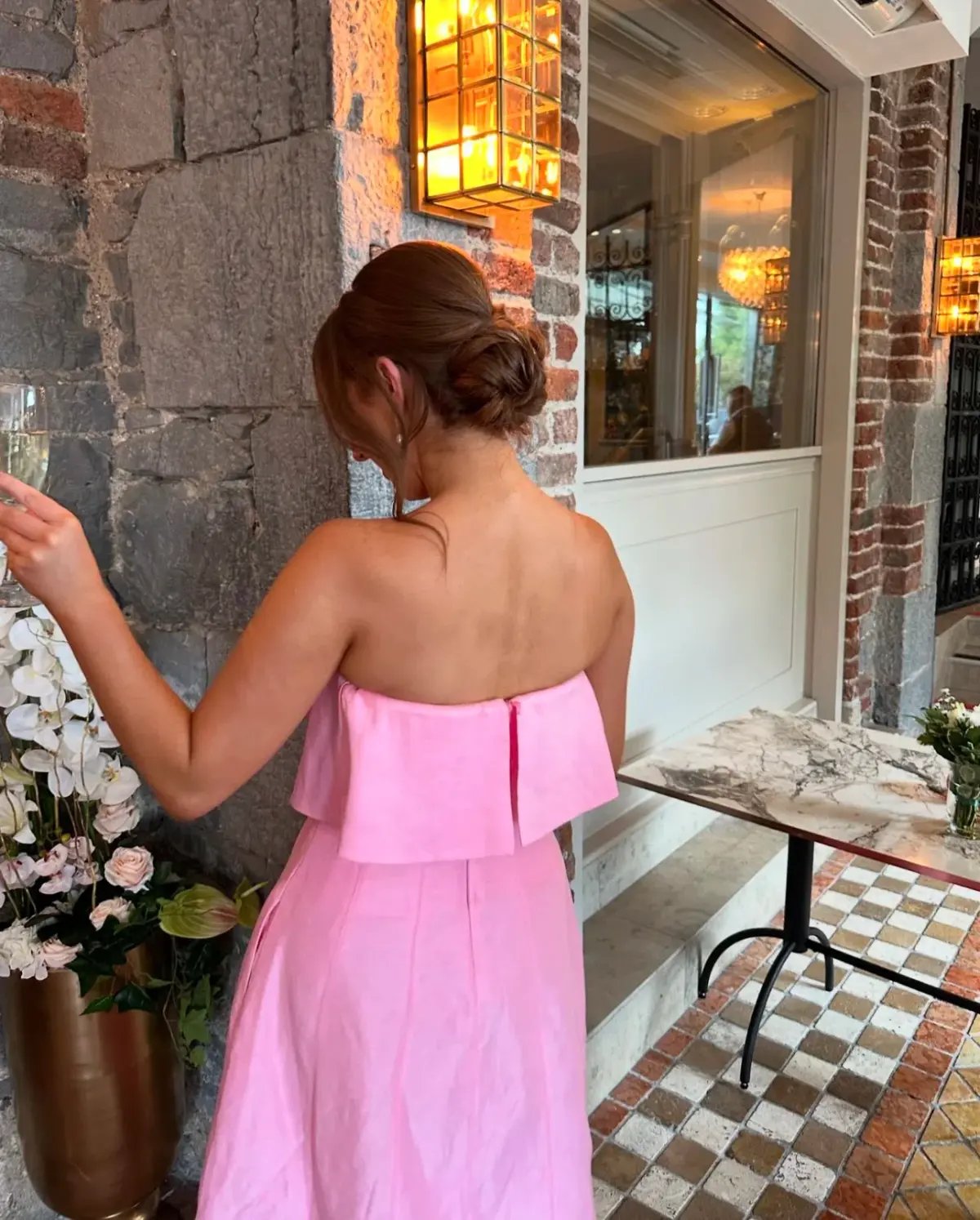 Aje Shallows Strapless Gown in Pink Size 8 photo 3