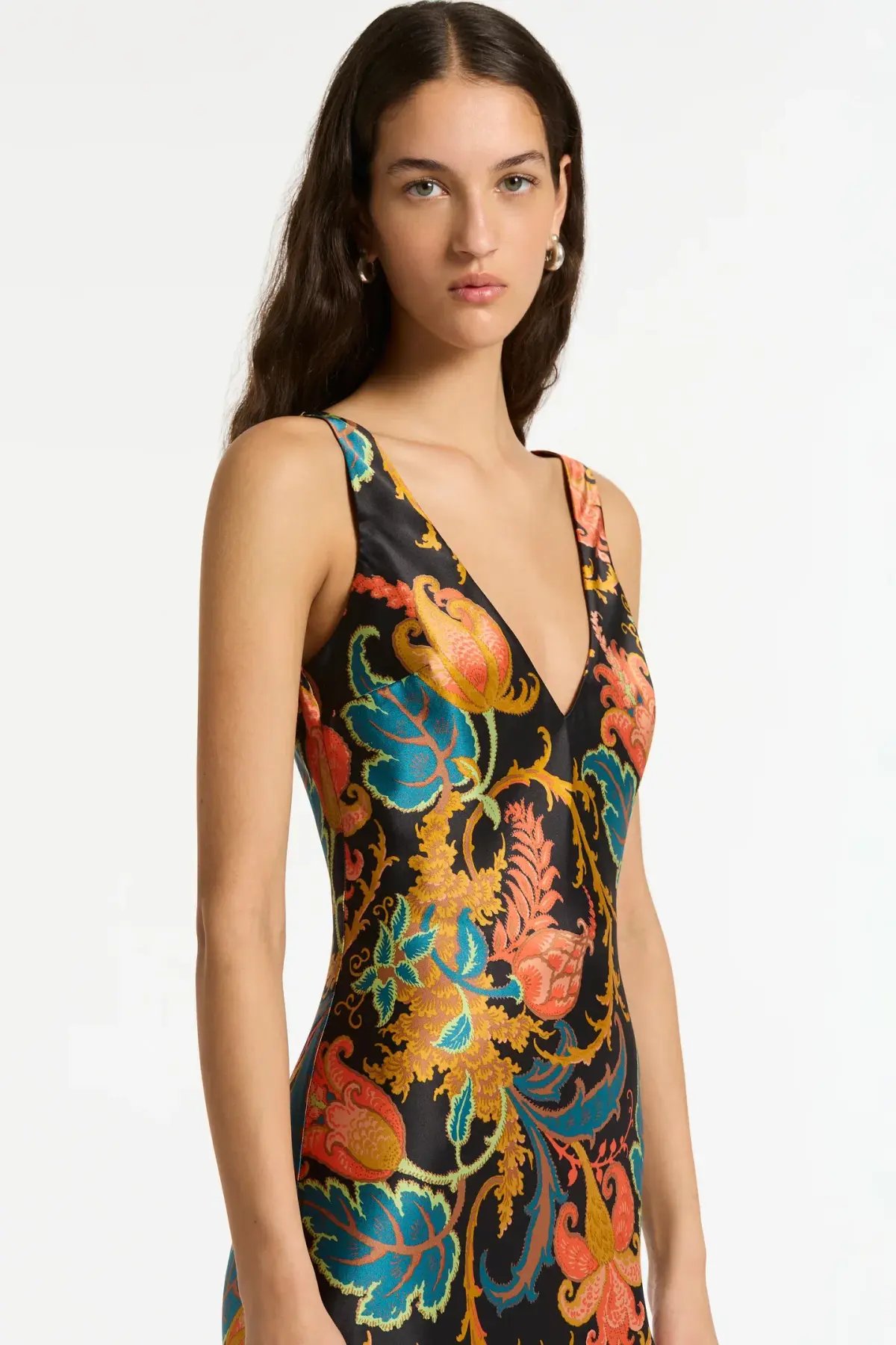 Sir The Label Artiste V Neck Slip Dress In Deschamps Print Size 8 photo 5