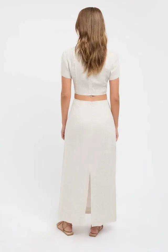 Kookai Tahiti Midi Skirt Wheat Size 6 photo 3