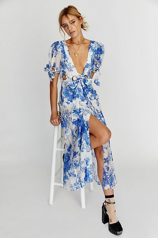 Alice Mccall Only Everything blue and white silk midi dress Size 6 photo 2