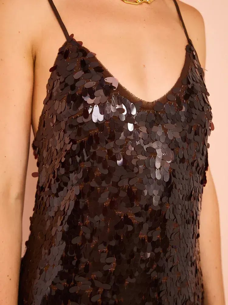 Alemais Geanie Sequin Gown Brown Size 8 photo 5