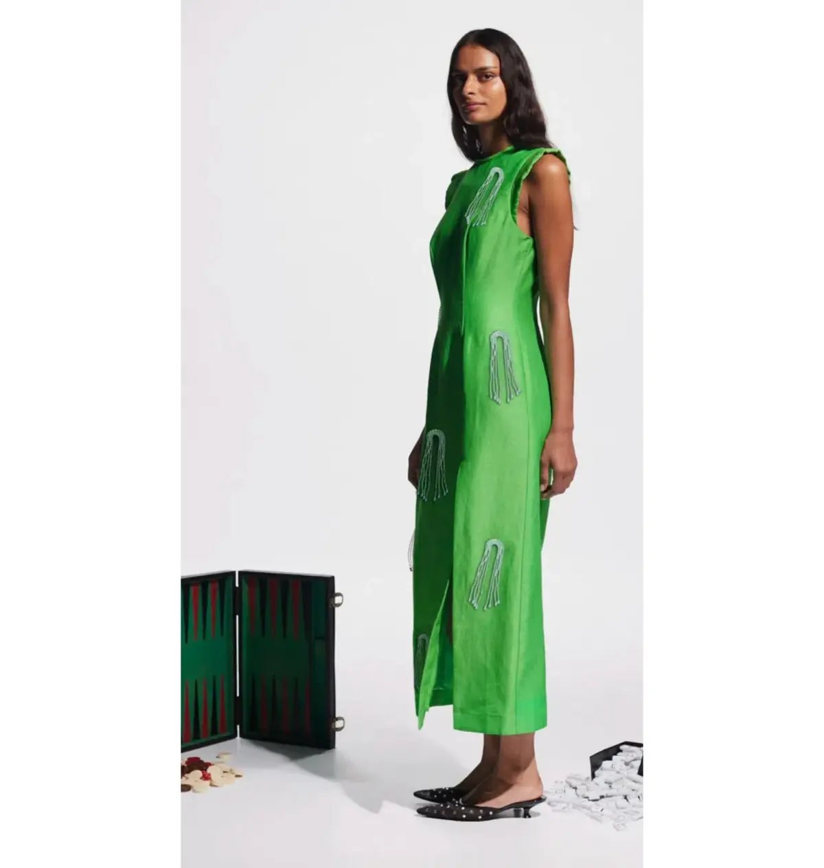 Alemais Dazzle Midi Dress Green Size AU 8 photo 2