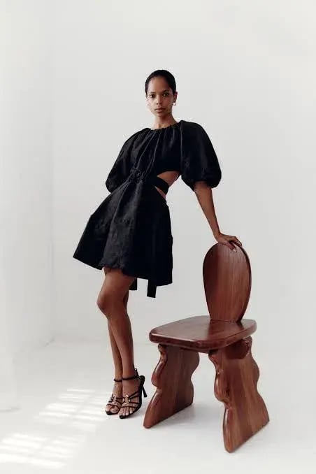 Aje Mimosa Cut Out Mini Dress Black Size AU 10 photo 3