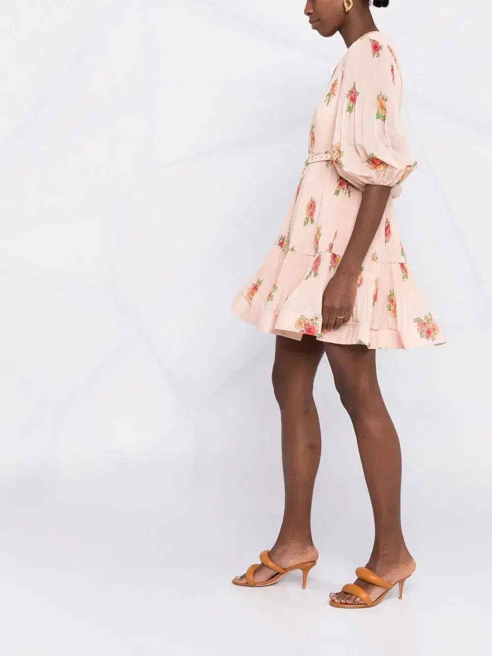 Zimmermann Pleated Mini Dress Blush Floral Size 1 photo 7