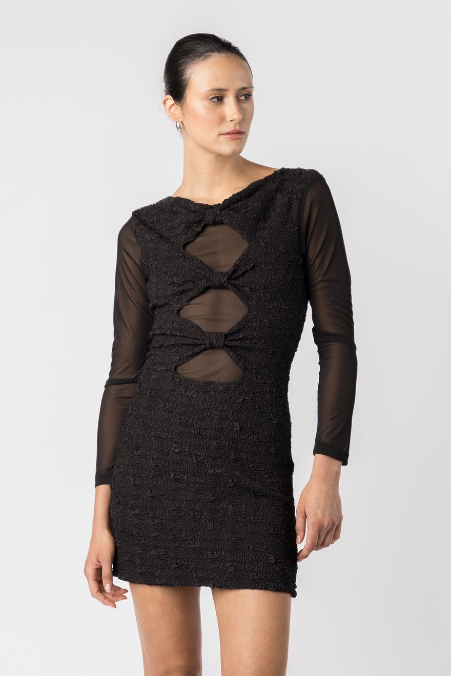 One Fell Swoop Lash Mini Dress - Caviar Rose photo 4