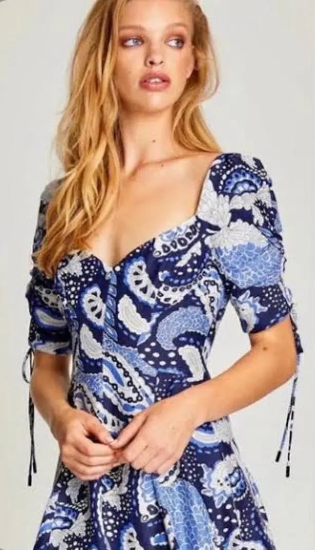 Alice McCall Paisley Mini Dress Blue Print Size 4 photo 4