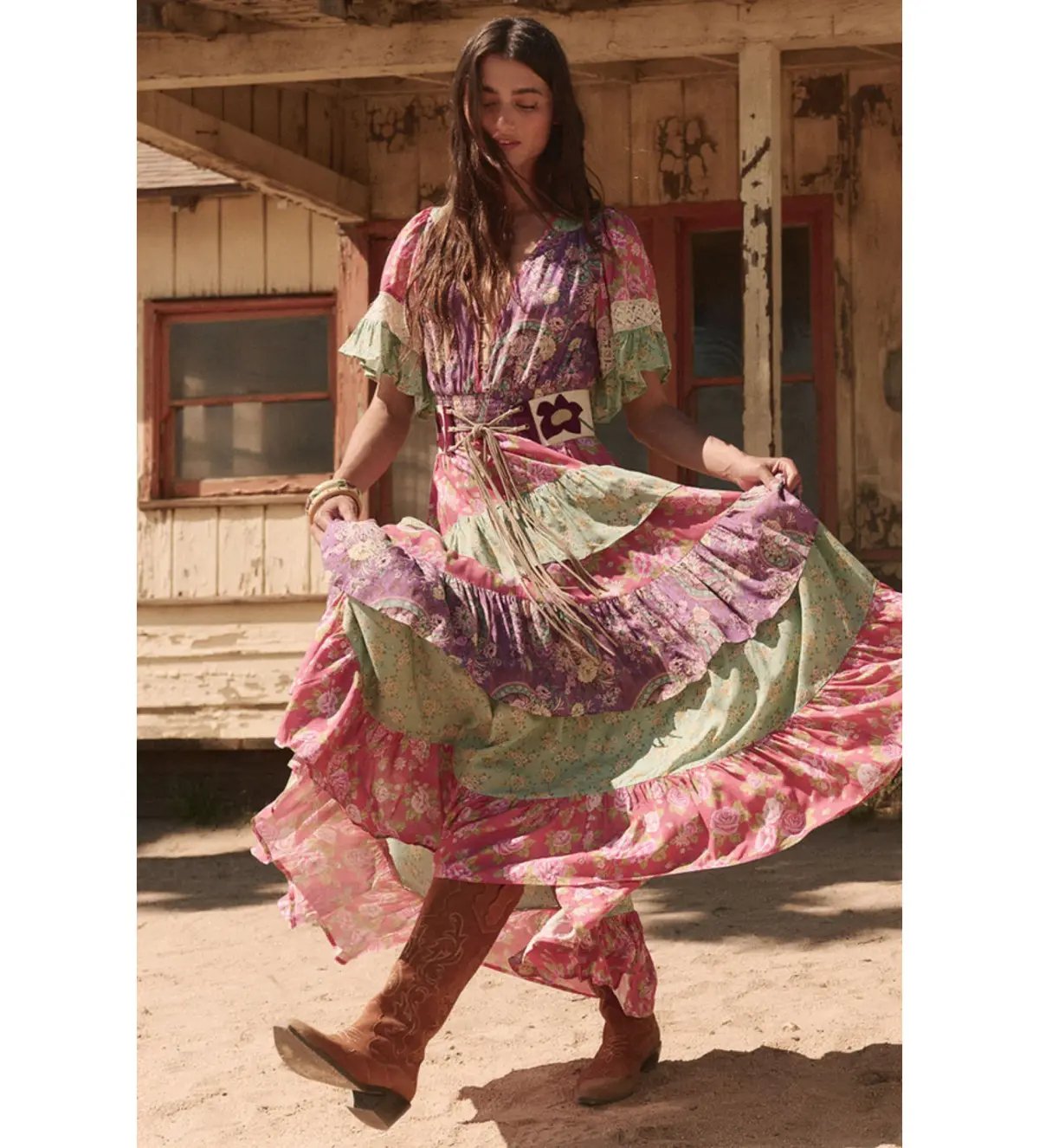 Spell Melody Ra-Ra Gown Multi Size S/Au 8 photo 4