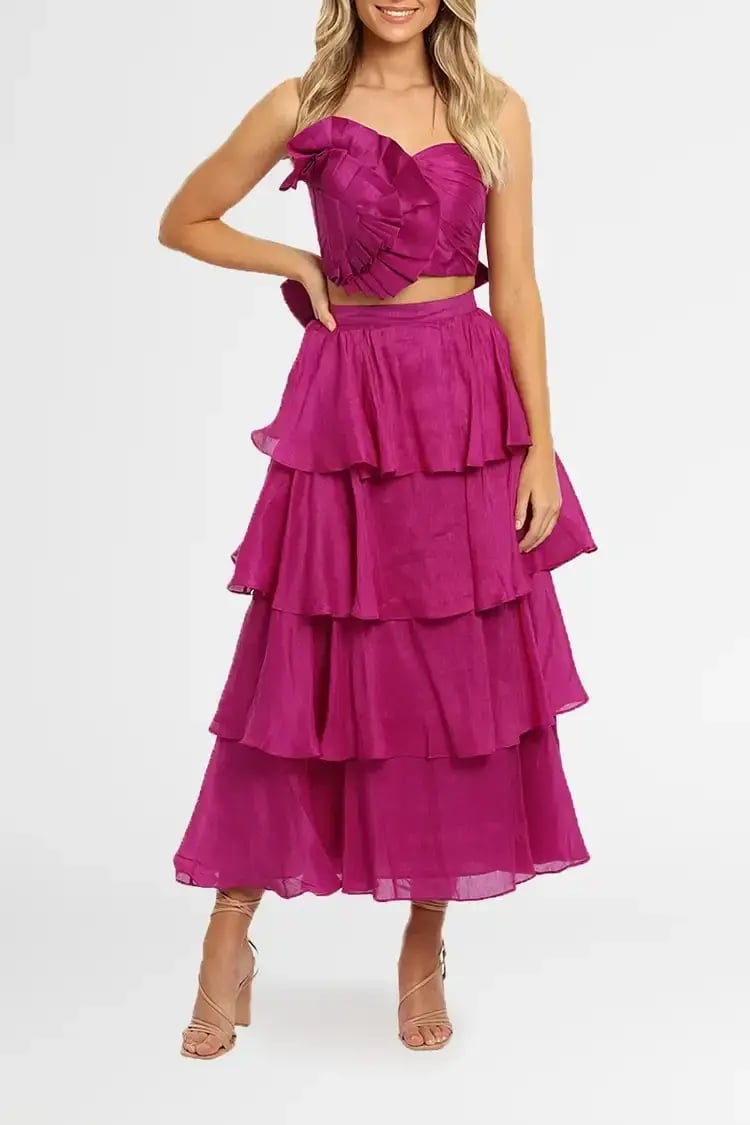 Leo Lin Violet Bustier and Skirt Set Size 14 photo 2