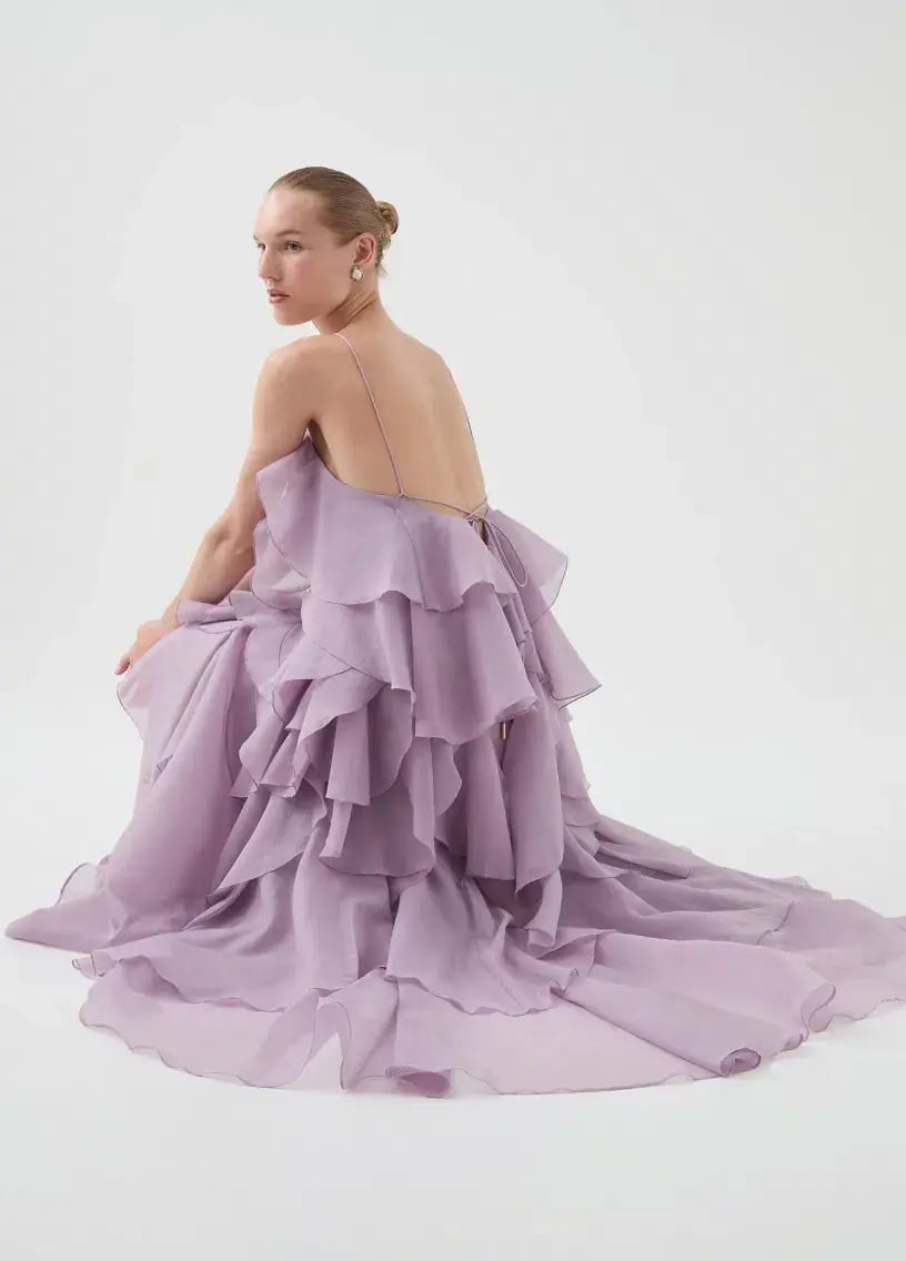 Aje Pandorea Layered Maxi Dress | Lilac Size 8 photo 6