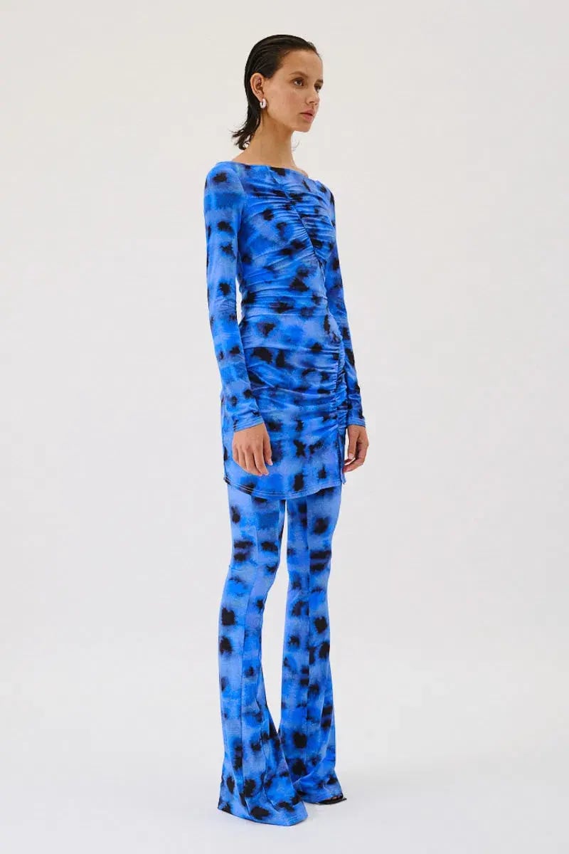 Suboo Shibori Gathered Pants Blue Size 8/S photo 3