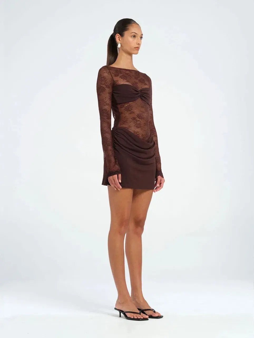 BENNI Oskar Mini Dress in Chocolate Size AU8 photo 2