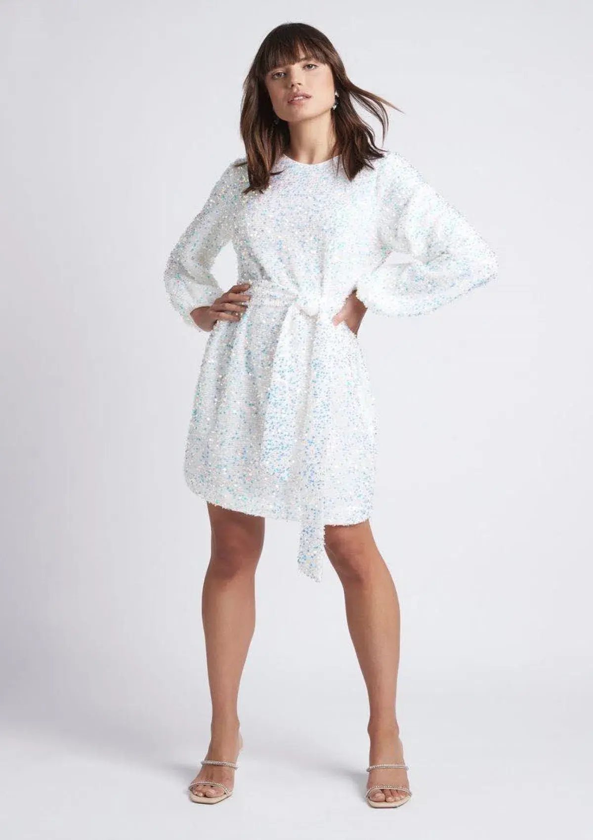 Sheike Xanadu Mini Dress White Sequin Size AU 10 photo 3