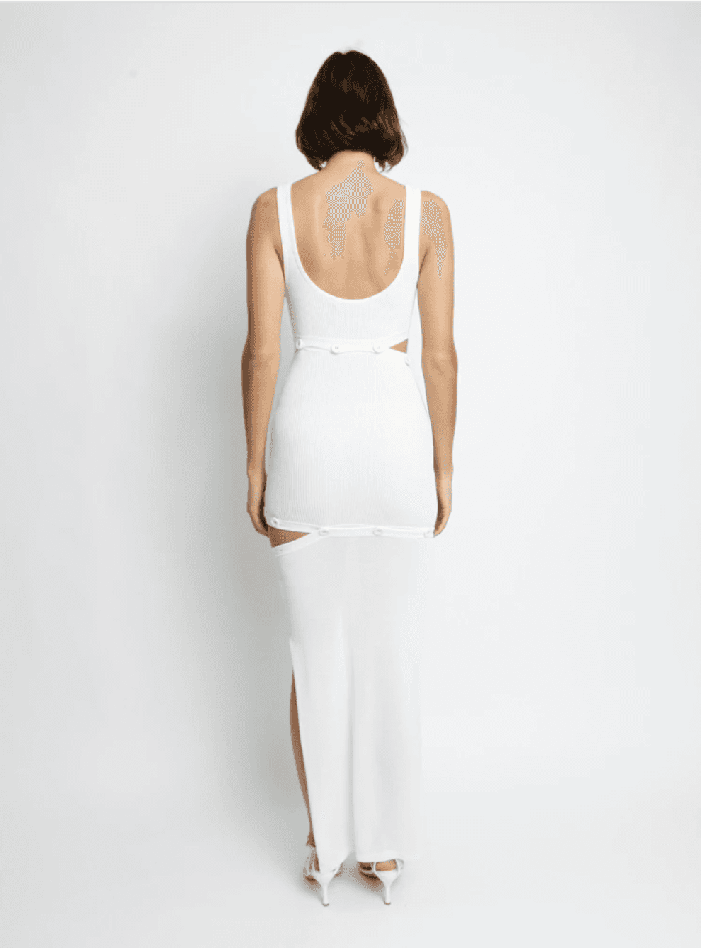 Christopher Esber Deconstruct Rib Knit Tank Dress White Size 8 photo 4
