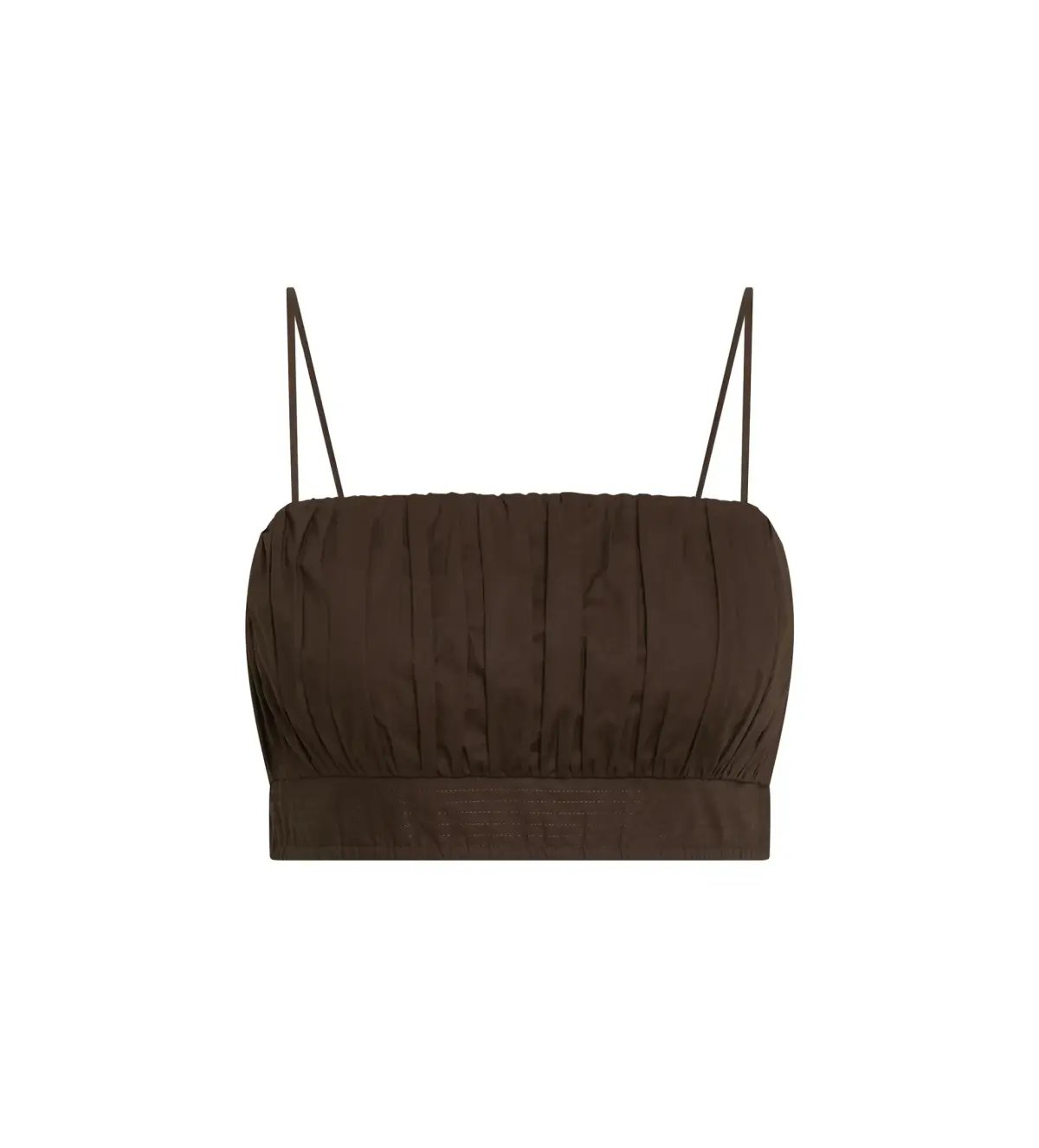 Aje Havana Ruched Top & Bubble Midi Skirt Set in Chocolate Size 6 photo 4