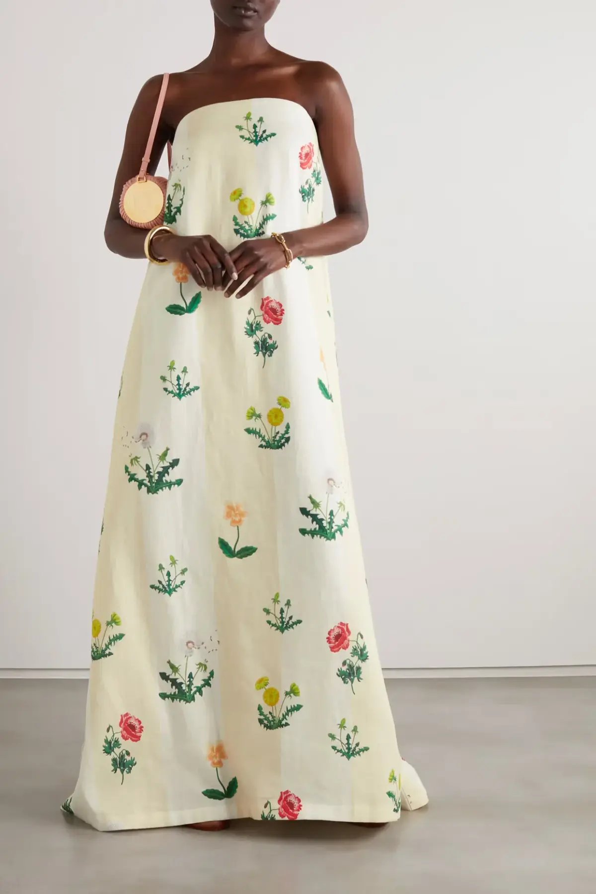 Oroton Poppy Print Gown Cream Floral 8 photo 2