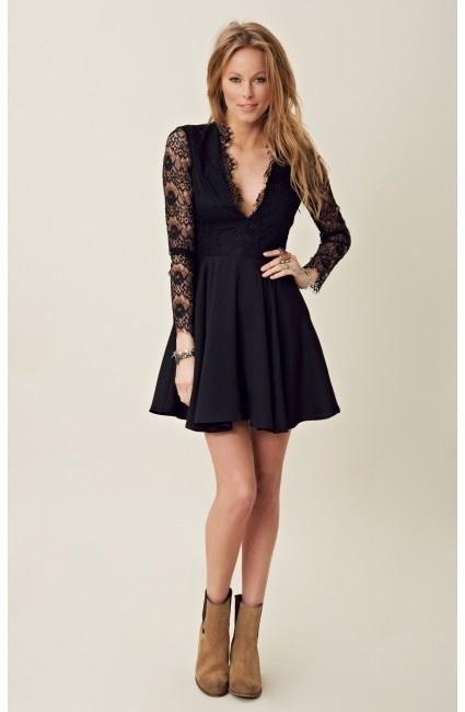 Keepsake Need Your Love Long Sleeve Dress Black Size 6 photo 4