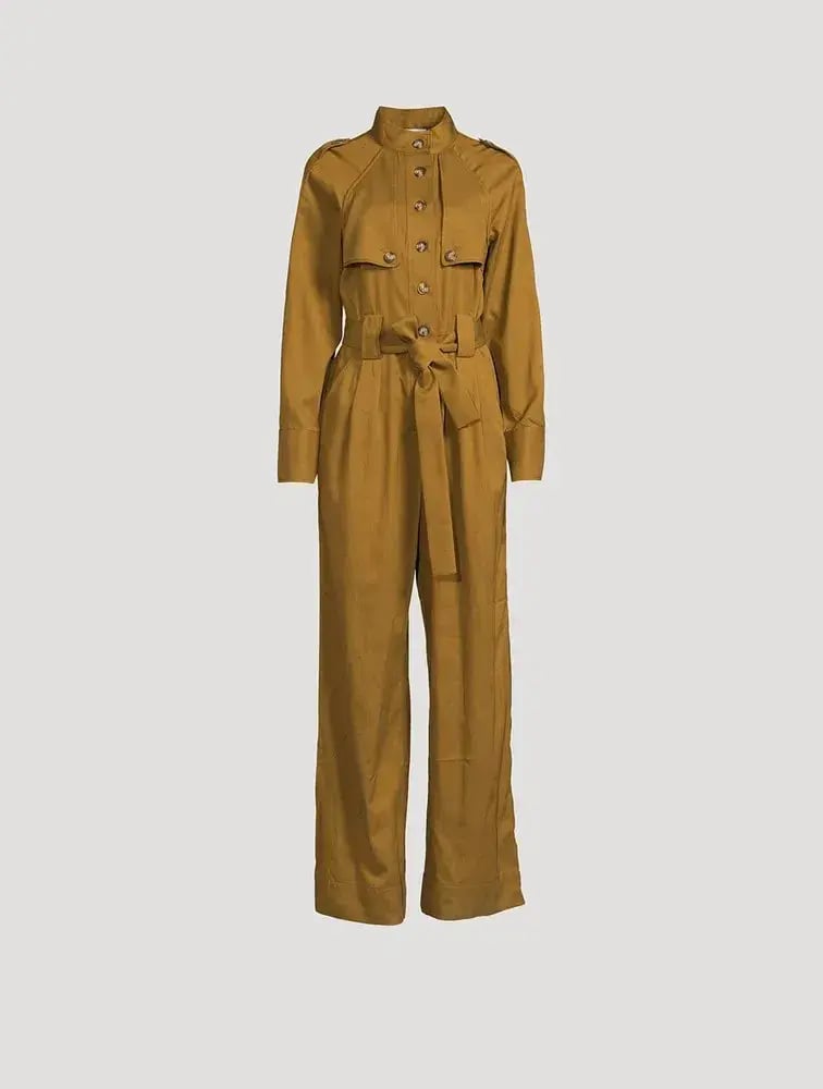 Shona Joy Sara High Neck Boiler Suit Tapenade Size 14 photo 5