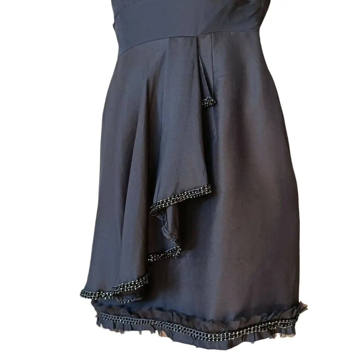 Rachel Gilbert One Shoulder Silk Mini Dress Black Size 0 / AU 6 photo 5