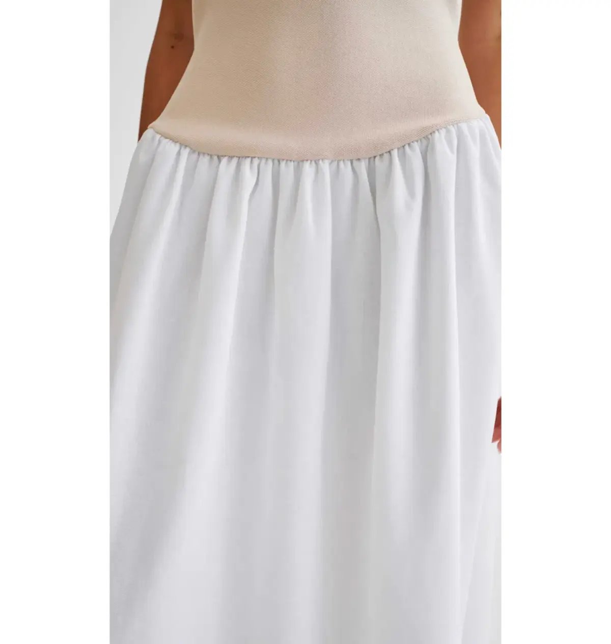 Meshki Katie Knit Linen and Midi Dress Natural/White Size XS / AU 6 photo 4