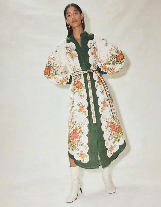 Alemais Elisabetta Shirtdress Floral Size 16 photo 5
