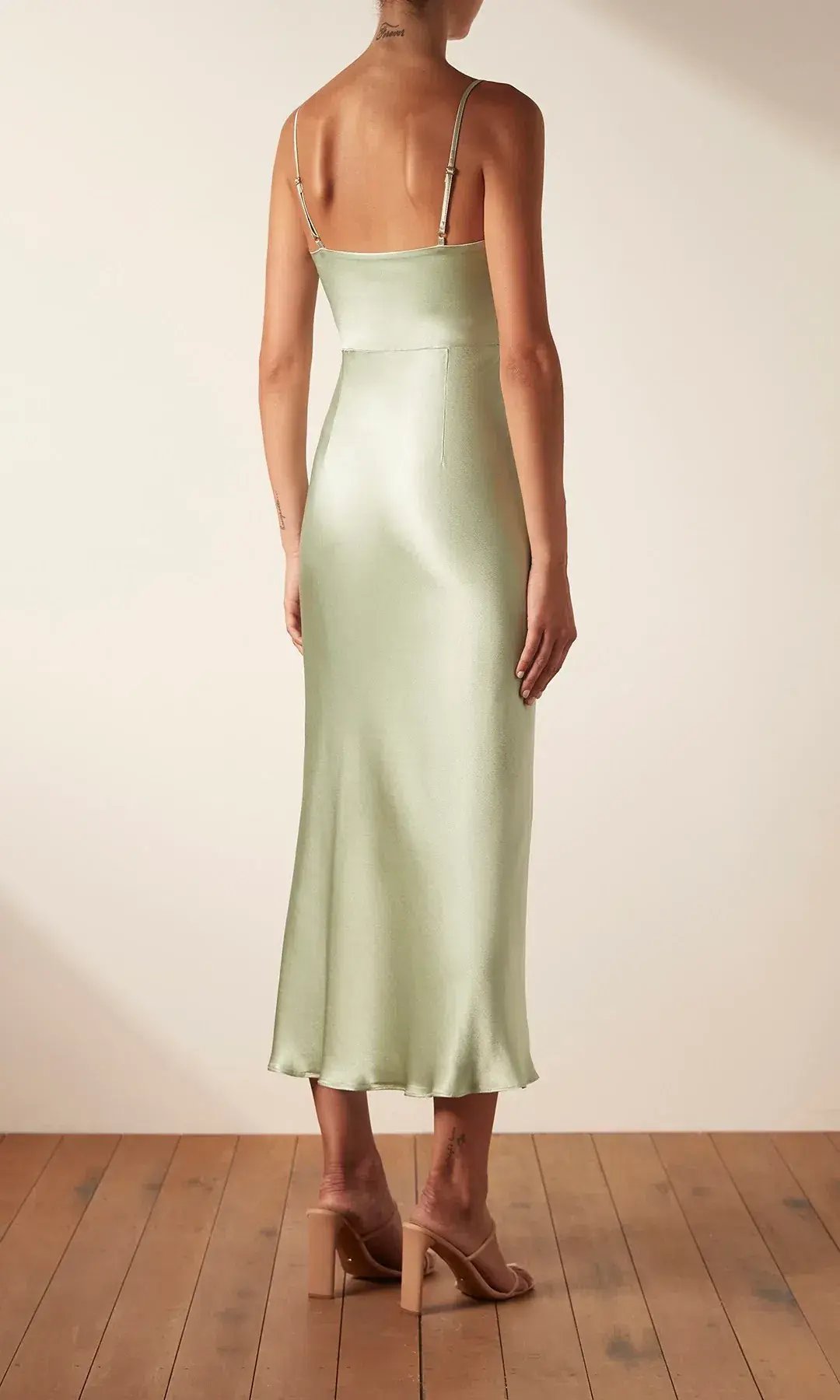 Shona Joy Felicity Lace Up Midi Dress Green Size AU 8 photo 2