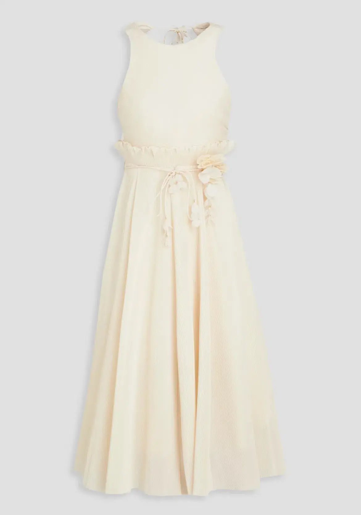 Zimmermann Pleated Picnic Midi Dress Ivory Size AU 10 photo 4
