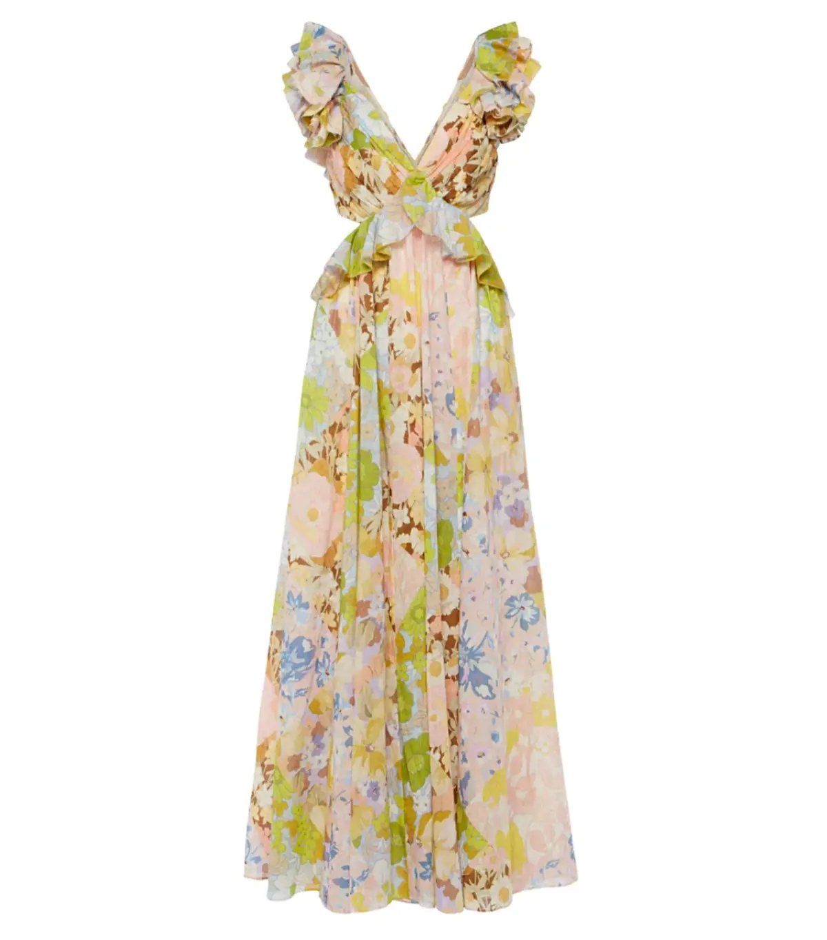 Zimmermann Pop Ruffle Sleeve Midi Dress in Patch Floral Size 0 / AU 8 photo 5
