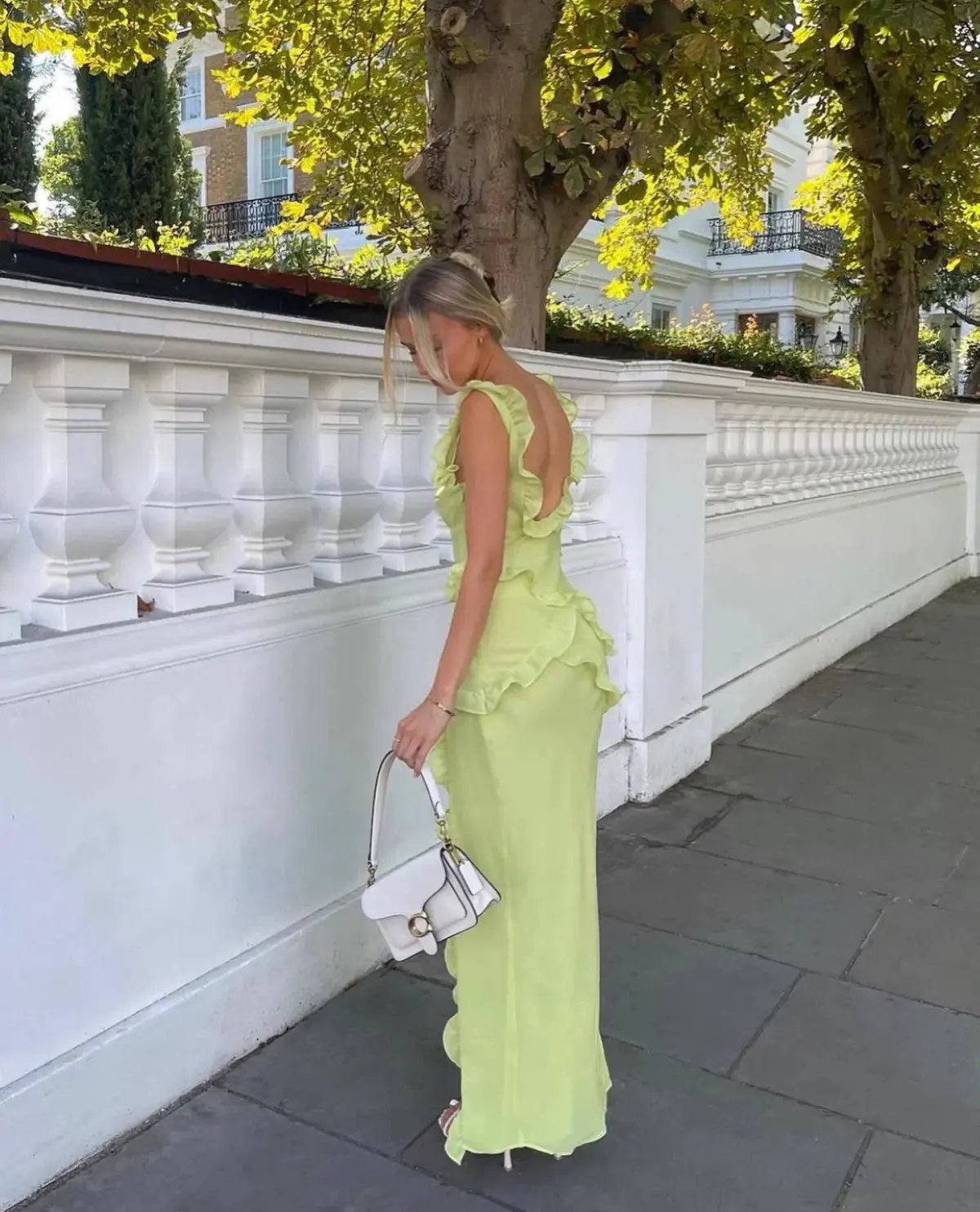 House Of CB Pixie Ruffle Maxi Dress in Lime Size XS / AU 6 photo 3