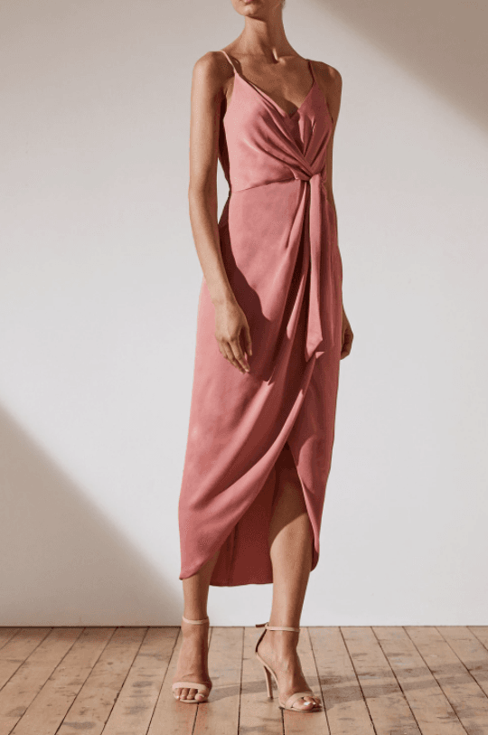 Shona Joy Luxe Tie Front Cocktail Dress Pink  Size 8 photo 2