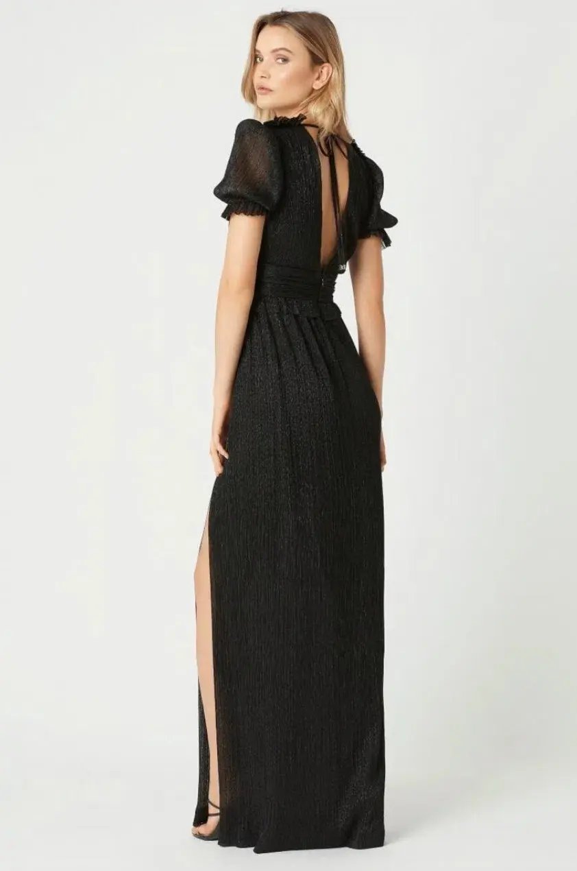 Rebecca Vallance The Luna Shortsleeve Gown Black Size 8 photo 2