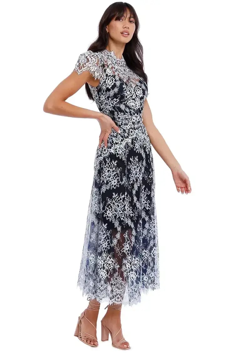 Moss and Spy Natalie Dress in Midnight White Size 16 photo 4
