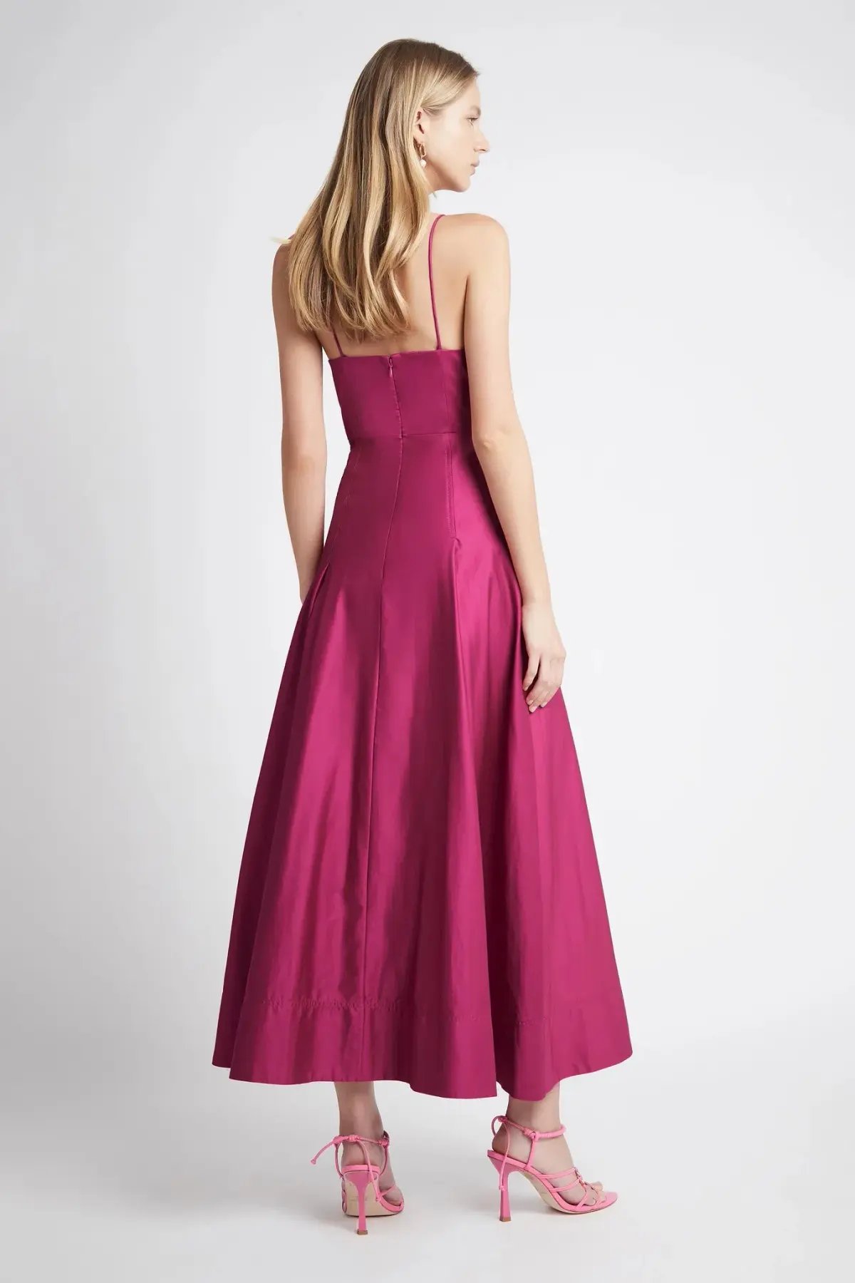 Aje Solstice Strappy Ring Midi Dress Fuchsia Pink Size 10 photo 3
