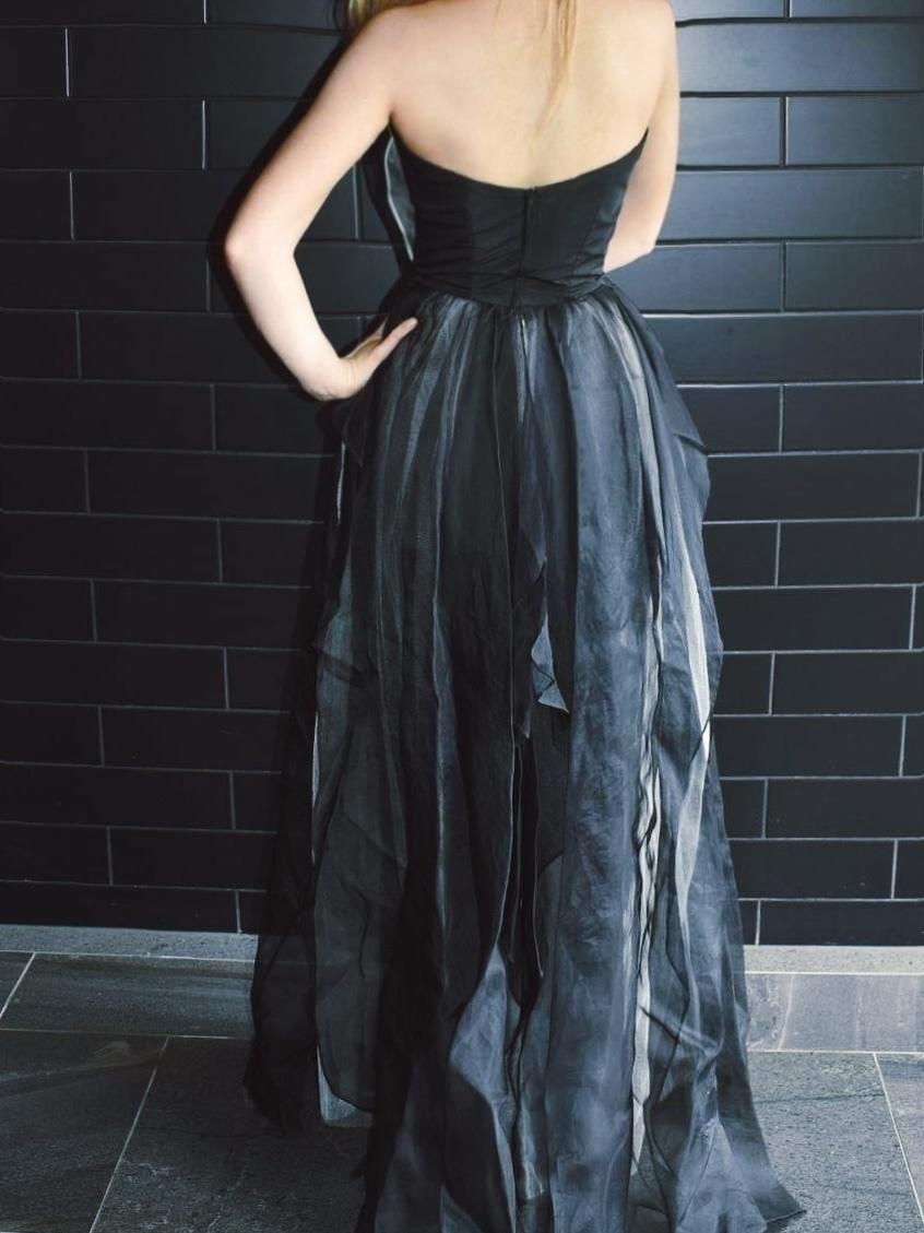 Carla Zampatti Organza Evening Gown Black Size 6 photo 3