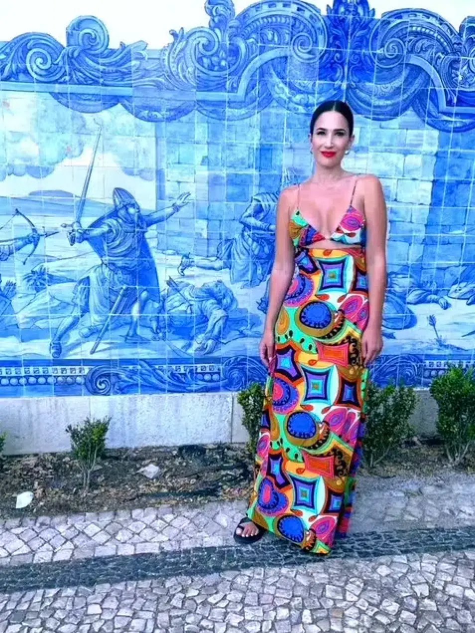 SWF Boutique Murano Cut Out A Line Maxi Dress Print Size 12 photo 5