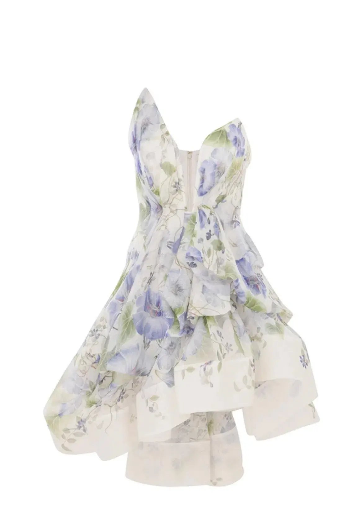 Zimmermann Natura Draped Mini Dress Blue Floral Size 0 / AU 8 photo 2