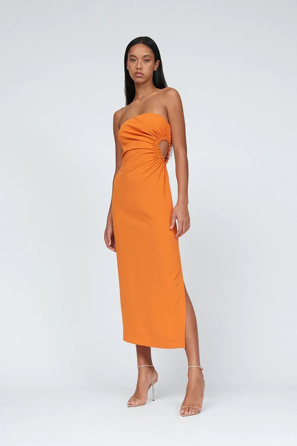 By Johnny Selena Strapless Dress in Mandarin Size 12 photo 3
