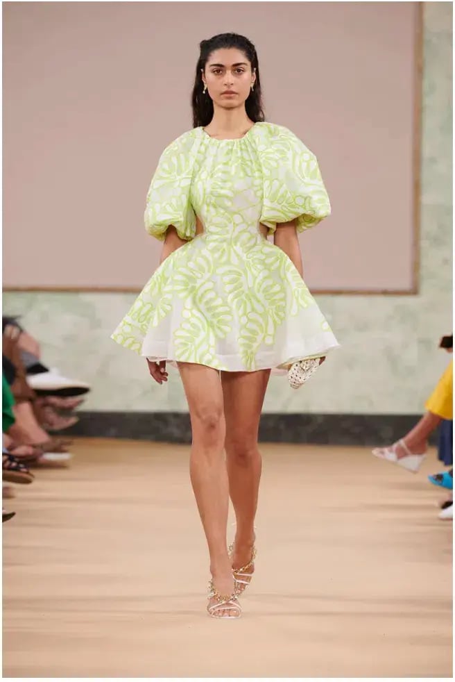 Aje Botanical Applique Mini Dress Ivory/Citrus Yellow Size XXS / AU 4 photo 4