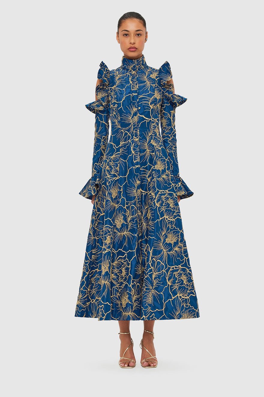 Leo Lin Ezra Midi Dress - Marine Blue photo 3