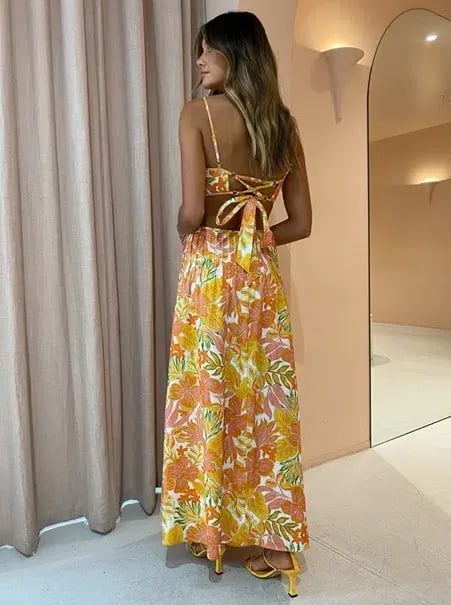 Issy Citrus Maxi Dress in Aloha Print Size 6 photo 3