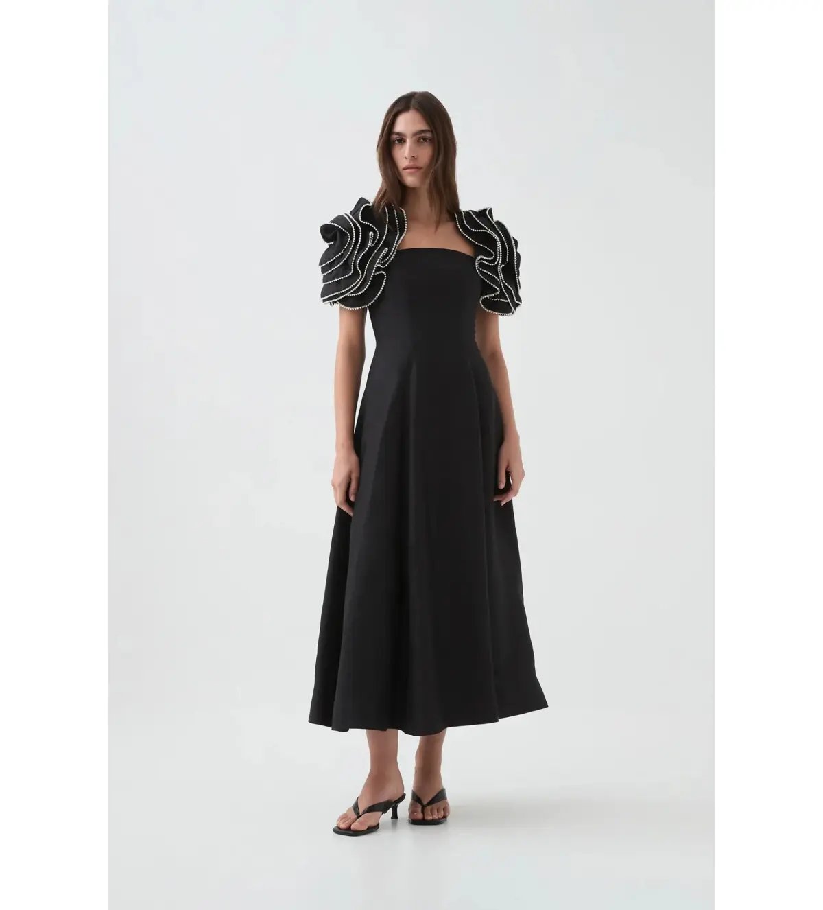 Aje Twyla Midi Dress Black Size 10 photo 2