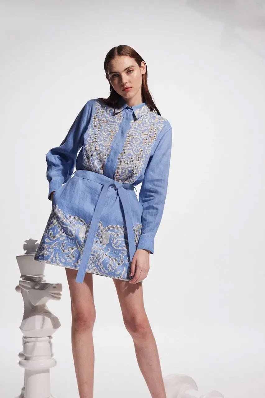 Alemais Arion Mini Dress Cornflower Blue Size AU 10 photo 9