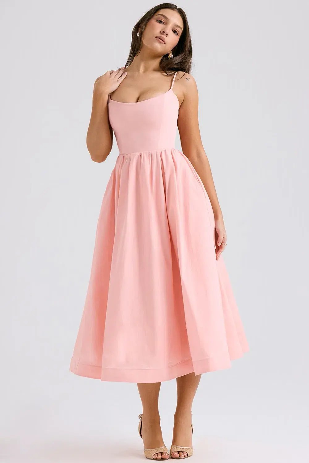 House of CB Lolita scoop-neck cotton-blend midi dress Size M photo 3