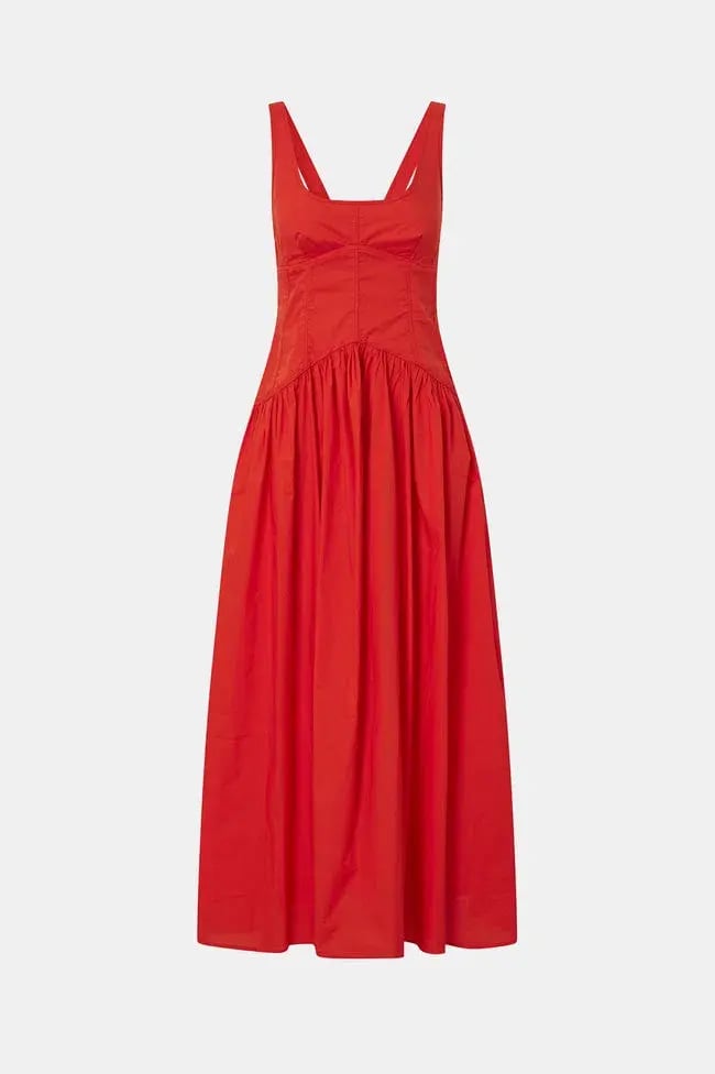 Oroton Poppy Tie Back Sundress Red Size 8 photo 3