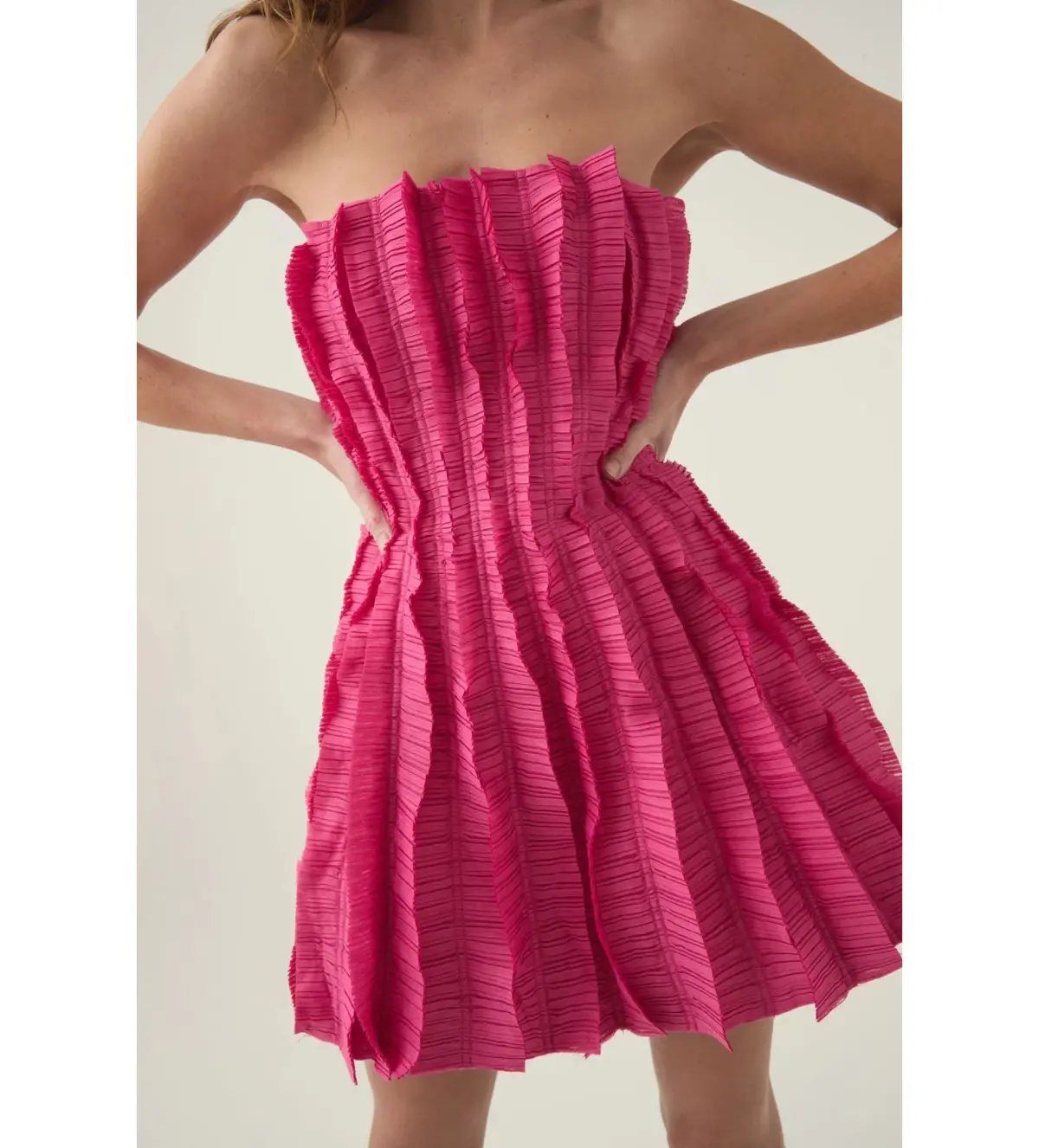 Aje Hybrid Sleeveless Mini Dress Fuchsia Rose Size 6 photo 4