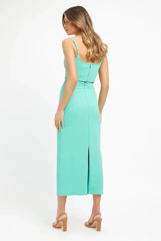 Kookai Oyster Column Skirt and Oyster Panel Top Aqua Green Size 8 photo 3