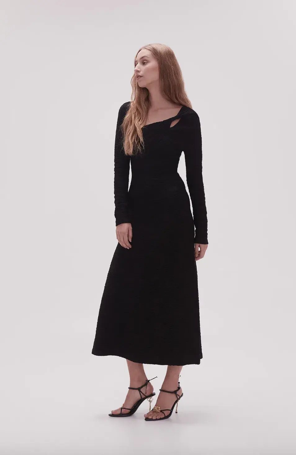 Aje Celeste Twist Knit Midi Dress Black Size M / AU 10 photo 2