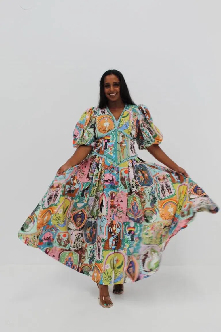 Alemais Evergreen Midi Dress Multi Size 8 photo 23