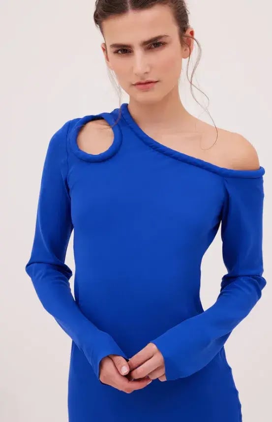 Bianca Spender Vivian Satin Dress Cobalt Size 2 / Au 10 photo 2