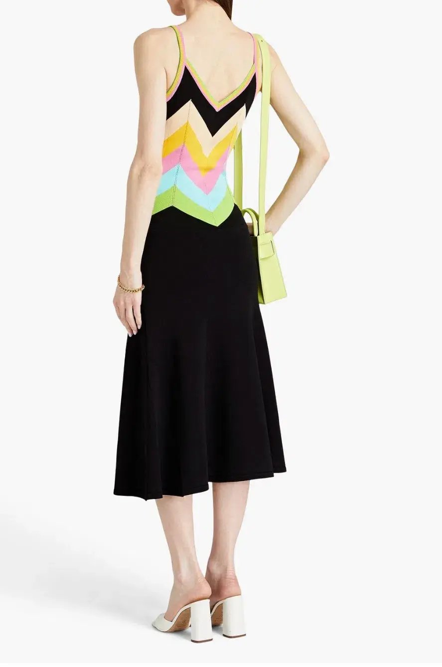 Boutique Moschino Striped Knitted Midi Dress Multi Size AU 8 photo 2